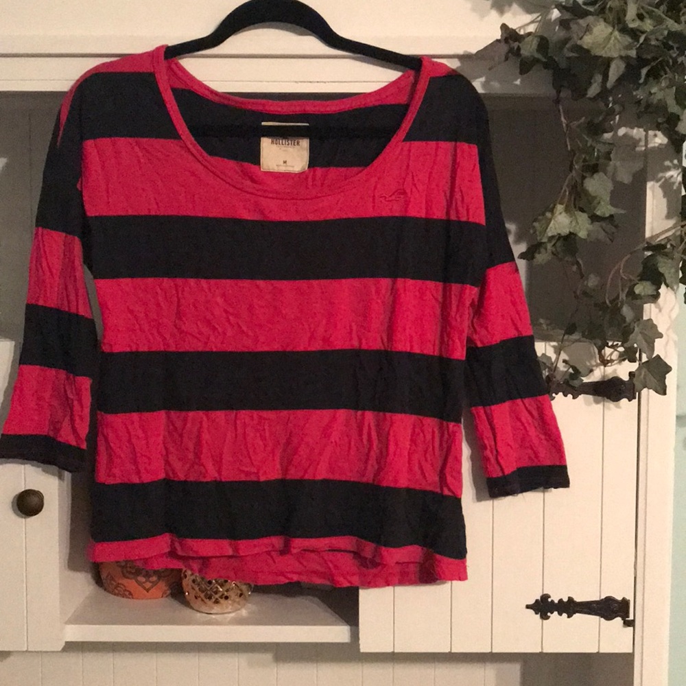 Striped Hollister Quarter Sleeve Top